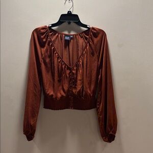 GAP Deep Rust V-Neck Blouse